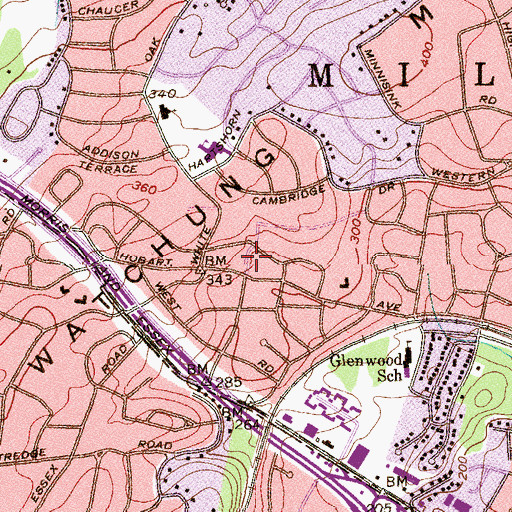 Topographic Map of Brantwood, NJ