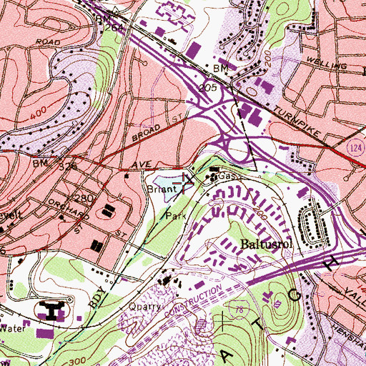 Topographic Map of Briant Pond, NJ