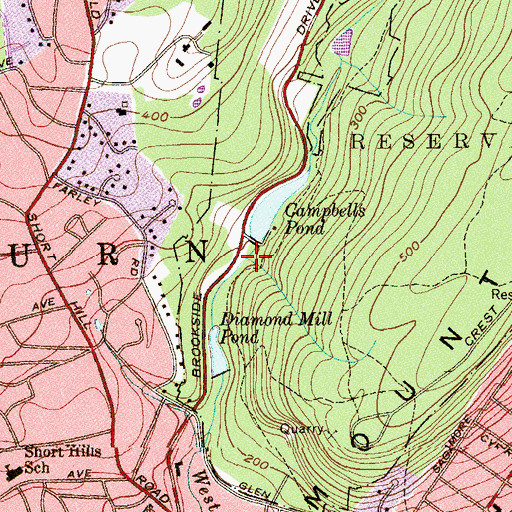 Topographic Map of Maple Brook, NJ