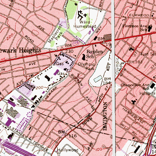 Topographic Map of Underhill Field, NJ