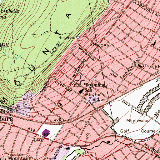 Topographic Map of Wyoming, NJ