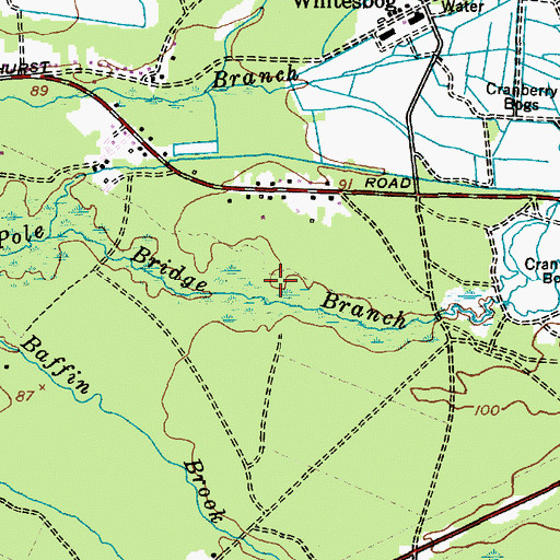 Topographic Map of The Pine Barrens, NJ