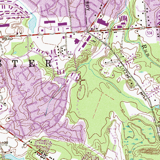 Topographic Map of Cherrywood, NJ