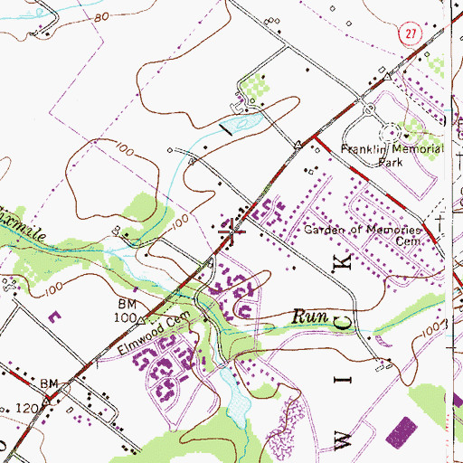 Topographic Map of Sixmile Run, NJ