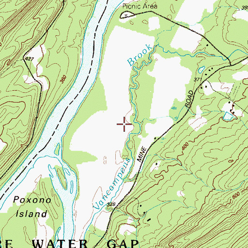 Topographic Map of Pahaquarry Flat, NJ