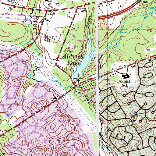Topographic Map of Aldrich Lake Dam, NJ