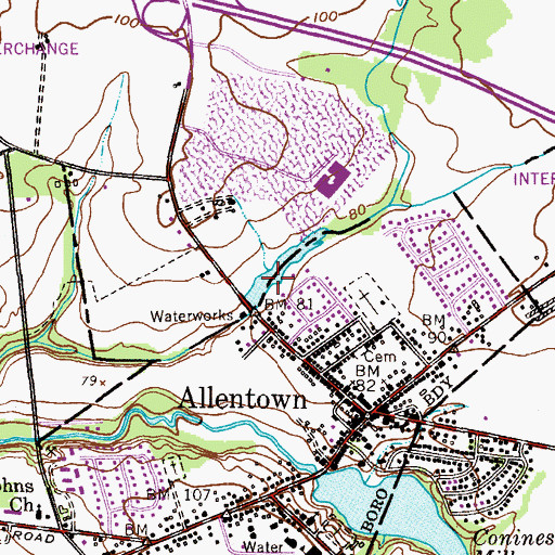 Topographic Map of Indian Lake, NJ