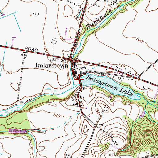 Topographic Map of Imlaystown Lake Dam, NJ