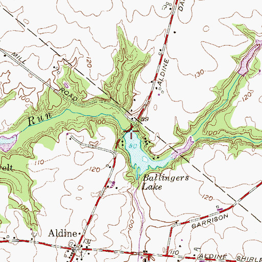 Topographic Map of Ballingers Mill Pond Dam, NJ