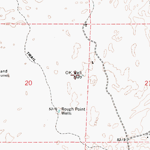 Topographic Map of OK Well, AZ