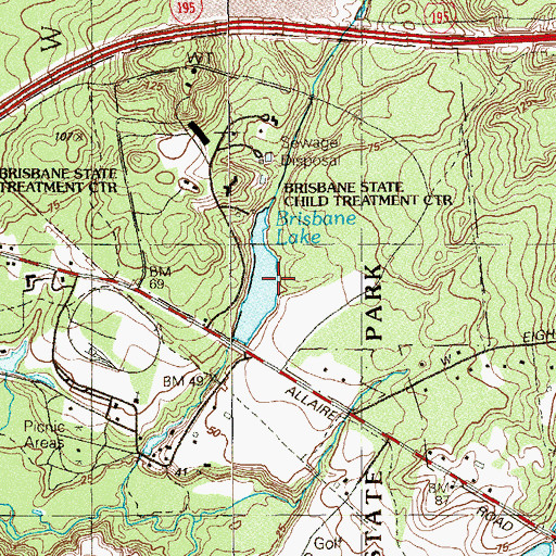 Topographic Map of Allaire Dam, NJ