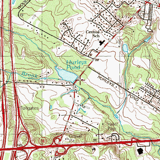 Topographic Map of Hurleys Pond Dam, NJ