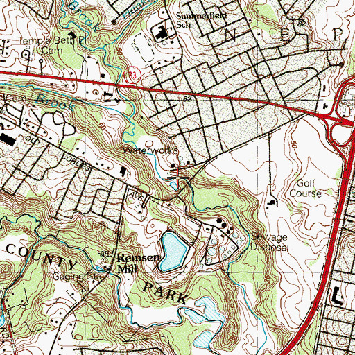 Topographic Map of Jumping Brook Dam, NJ