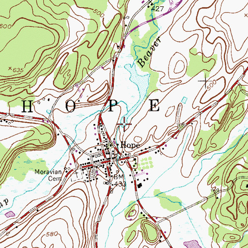 Topographic Map of Hope Lake Dam, NJ
