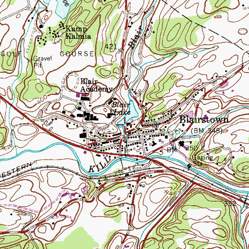 Topographic Map of Blair Lake Dam, NJ