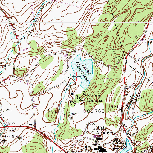 Topographic Map of Lake Kalmia Dam, NJ