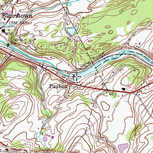 Topographic Map of Paulina Lake Dam, NJ
