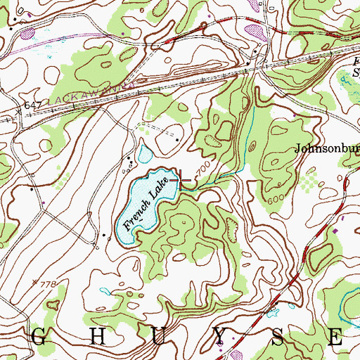 Topographic Map of French Lake Dam, NJ