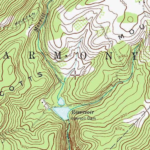 Topographic Map of Ingersoll Reservoir, NJ