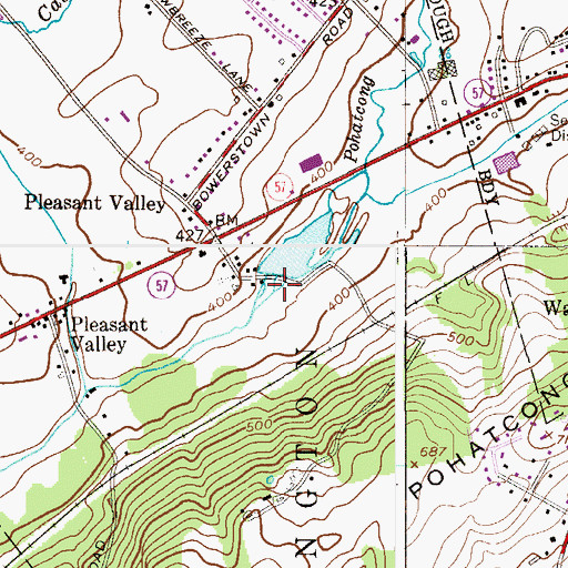 Topographic Map of Pleasant Valley Mill Dam, NJ