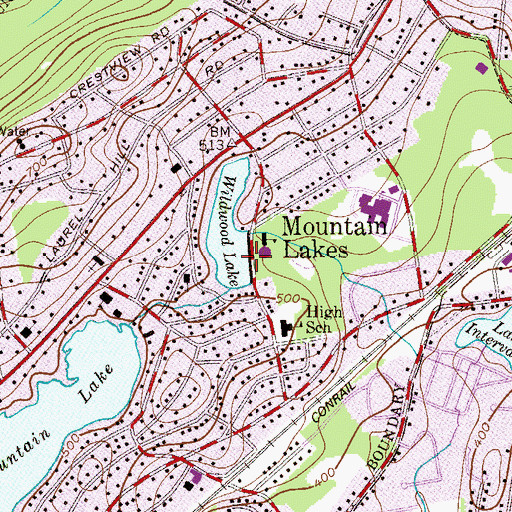 Topographic Map of Wildwood Lake Dam, NJ