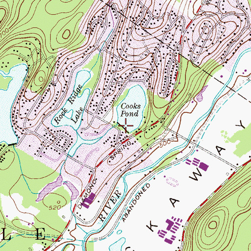 Topographic Map of Cooks Pond Dam, NJ