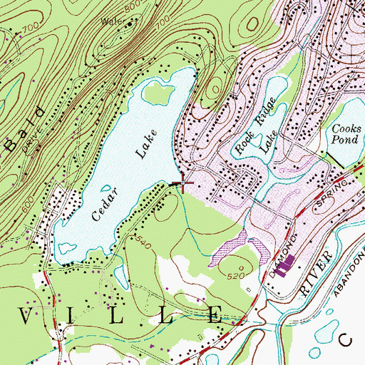 Topographic Map of Cedar Lake Dam, NJ
