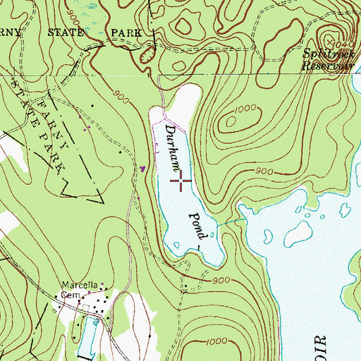Topographic Map of Durham Pond Dam, NJ