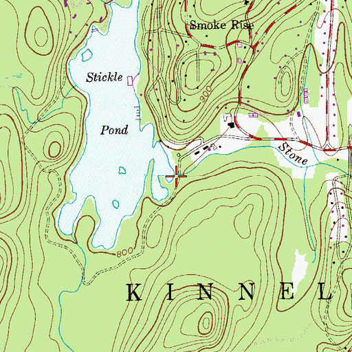 Topographic Map of Stickle Pond Dam, NJ
