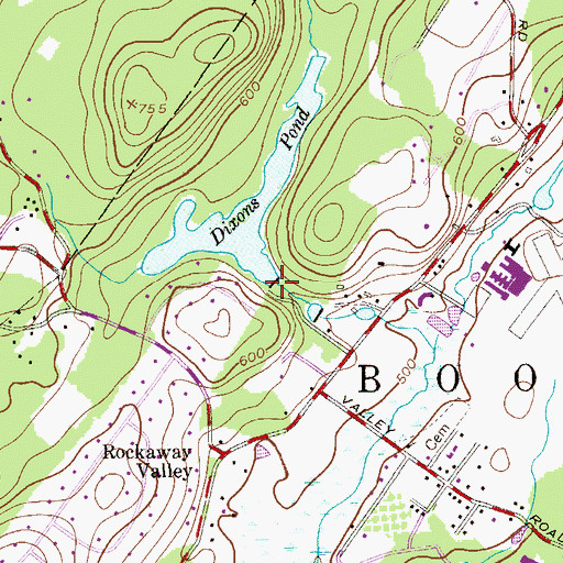 Topographic Map of Dixons Pond Dam, NJ