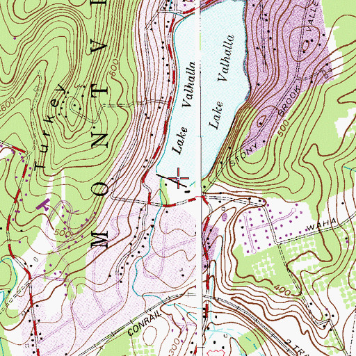 Topographic Map of Lake Valhalla Dam, NJ