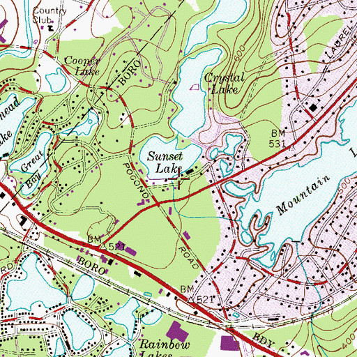 Topographic Map of Sunset Lake Dam, NJ