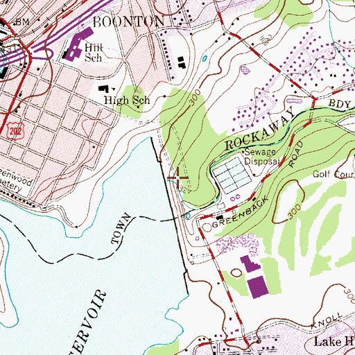 Topographic Map of Boonton Reservoir Dam, NJ