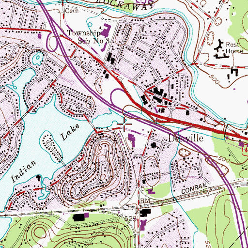 Topographic Map of Indian Lake Dam, NJ