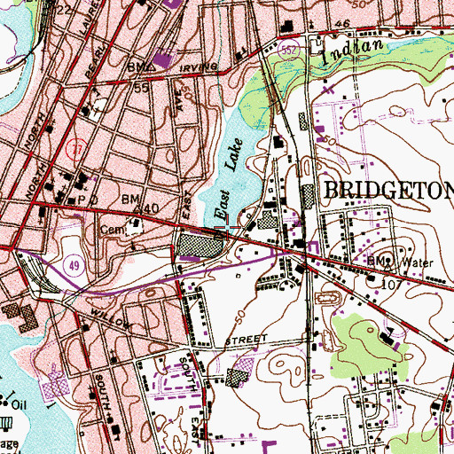 Topographic Map of East Lake Dam, NJ