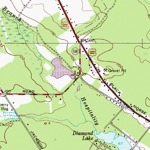 Topographic Map of Cranes Lake Dam, NJ