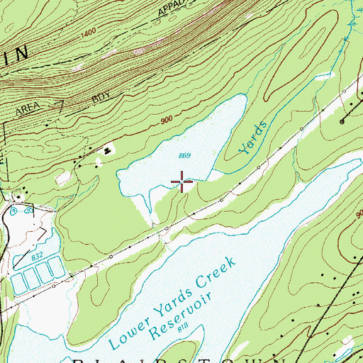 Topographic Map of Auxiliary Reservoir Dam, NJ