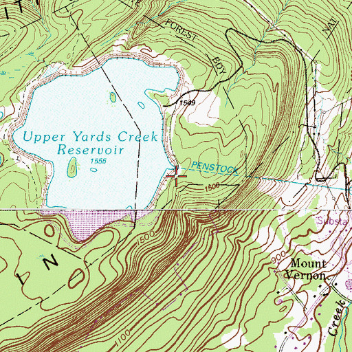 Topographic Map of Upper Reservoir Dam, NJ