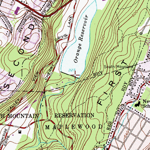 Topographic Map of Orange Reservoir Dam, NJ