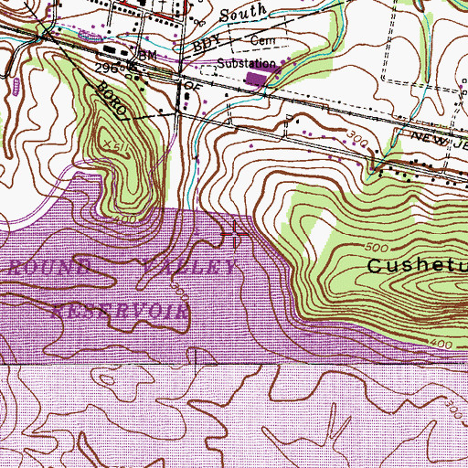 Topographic Map of Round Valley North Dam, NJ