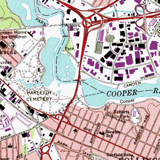 Topographic Map of Cooper River Parkway Dam, NJ