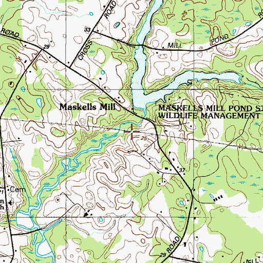 Topographic Map of Maskells Millpond Dam, NJ