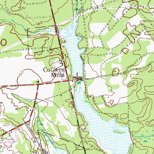 Topographic Map of Colliers Lake, NJ