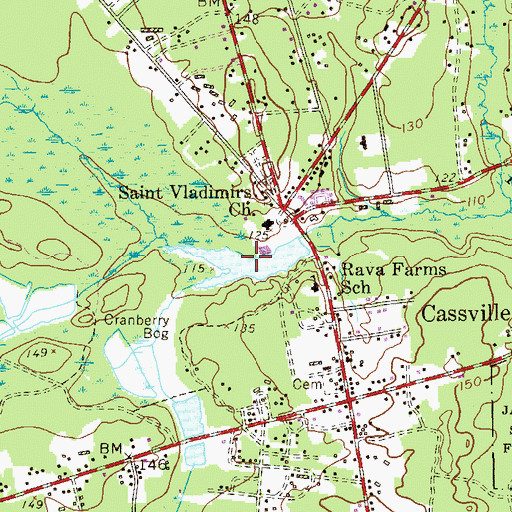 Topographic Map of Cassville Lake, NJ
