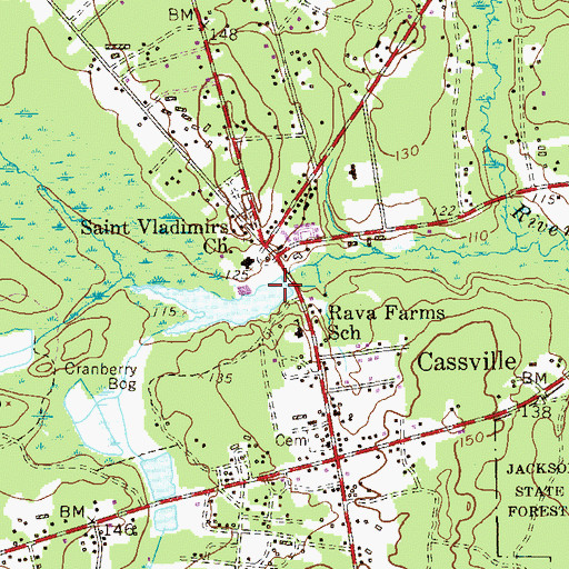 Topographic Map of Cassville Dam, NJ