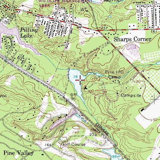 Topographic Map of Lake Lekau, NJ