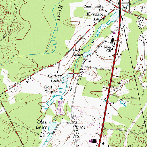 Topographic Map of Cedar Lake Dam, NJ