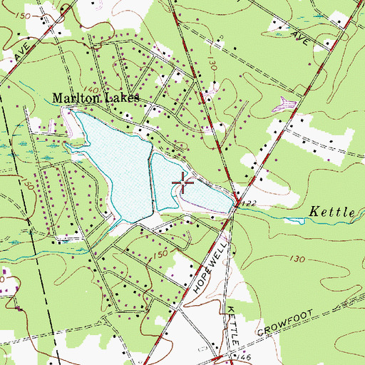 Topographic Map of Marlton Lakes Upper Dam, NJ