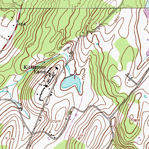 Topographic Map of Kittatinny Camp Lake Dam, NJ