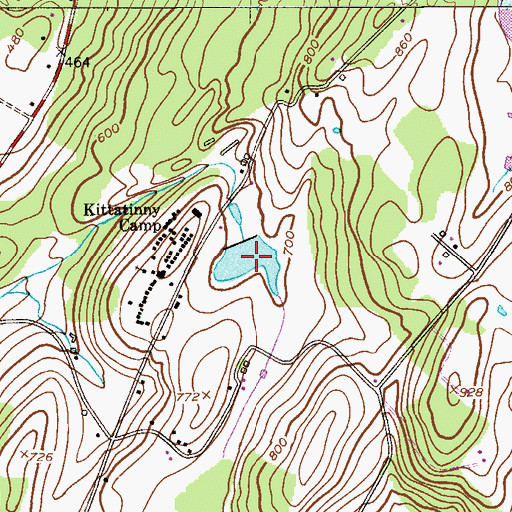 Topographic Map of Kittatinny Camp Lake, NJ